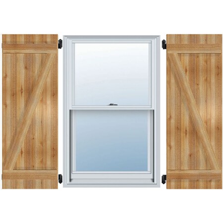 Joined Board-n-Batten Shutters W/Z-Bar, Rough Sawn Western Red Cedar, 10 3/4W X 51H